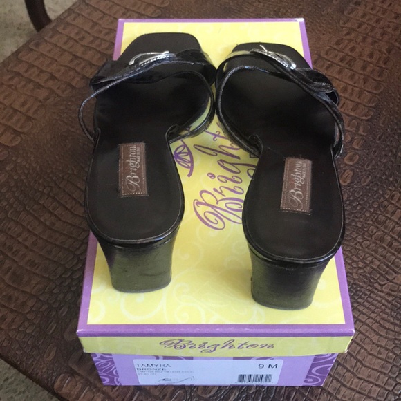 Brighton Tamara Bronze Patent Croco Heels - Picture 6 of 6